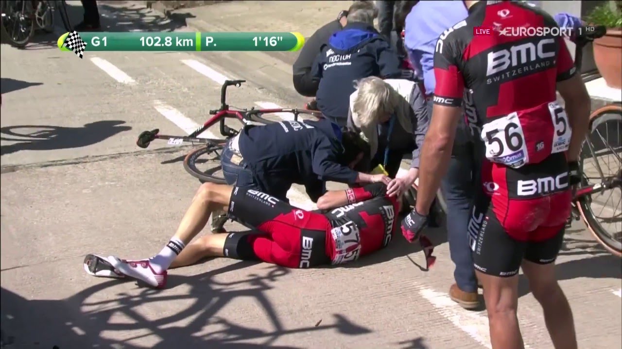 [CRASH in the PELOTON - Greg Van Avermaet - Team BMC] Tour of Flanders 2016